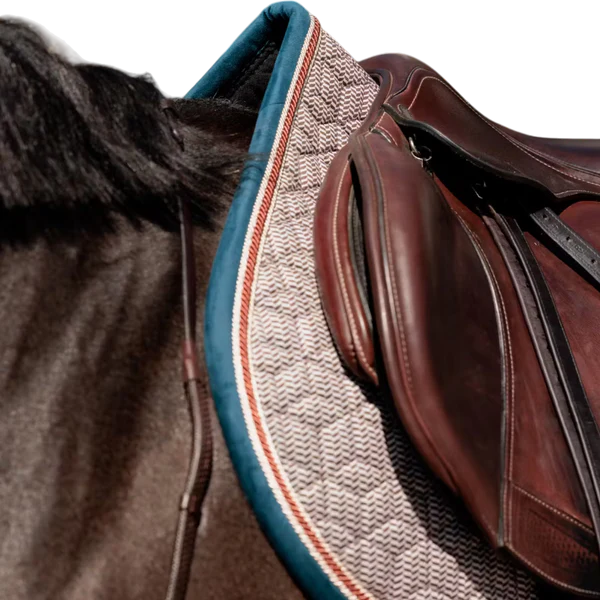 Kentucky Horsewear - Tapis de selle pied de poule bordeaux/ navy