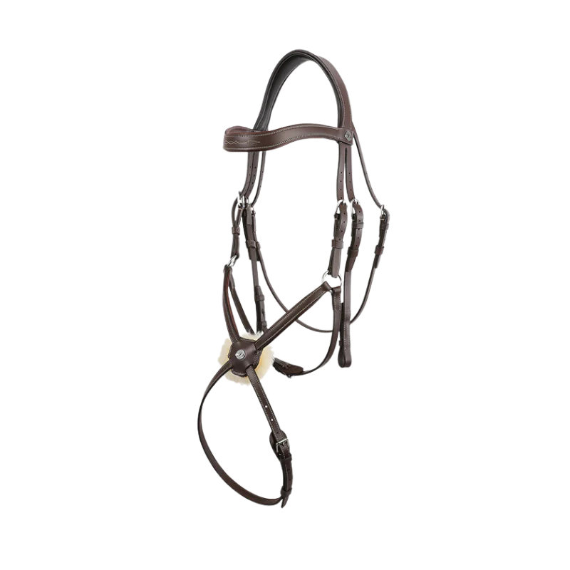 Antarès Sellier - Bridon Signature muserolle croisée têtière anatomique marron