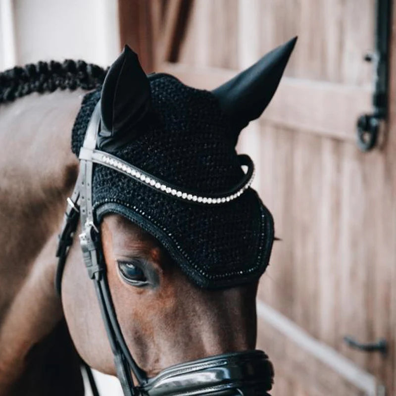 Kentucky Horsewear - Bonnet anti-bruit Glitters noir