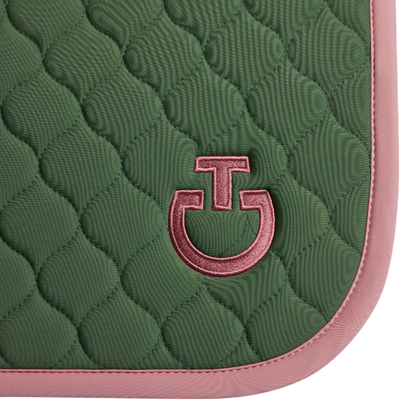 Cavalleria Toscana - Tapis de selle Circular Quilted forest green/ candy pink