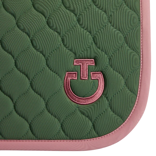 Cavalleria Toscana - Tapis de selle Circular Quilted forest green/ candy pink