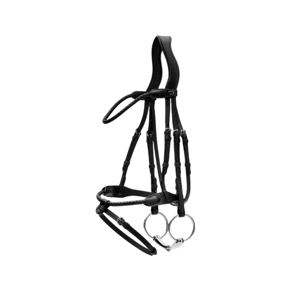 Dyon - Bridon tressé avec noseband amovible New English Collection noir