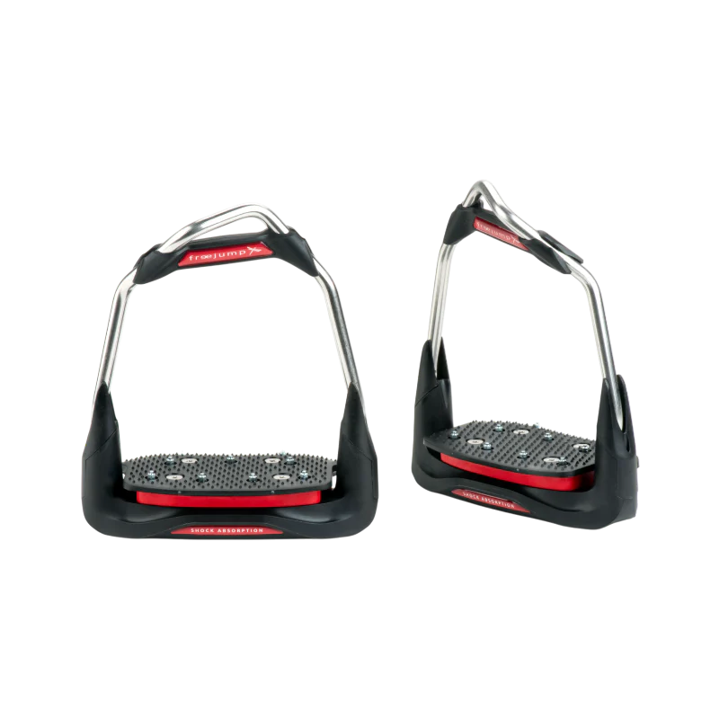 Freejump - Étriers Air's Noir / Plancher incliné / Oeil orienté / Rouge / Rouge