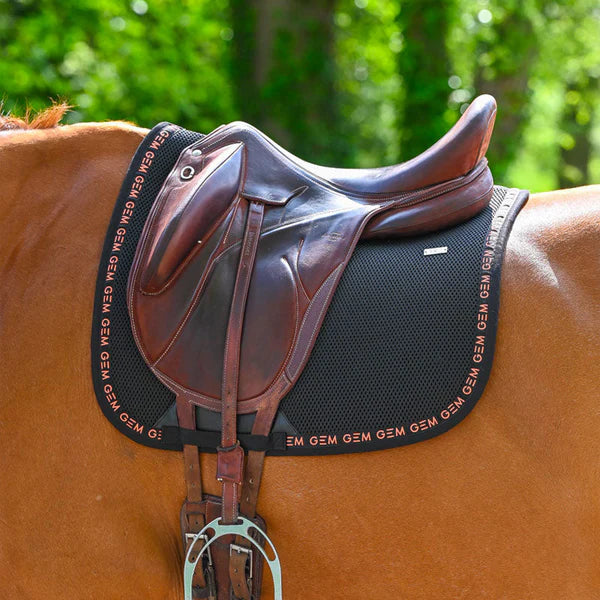 GEM - Tapis de dressage Mesh grip noir/ corail
