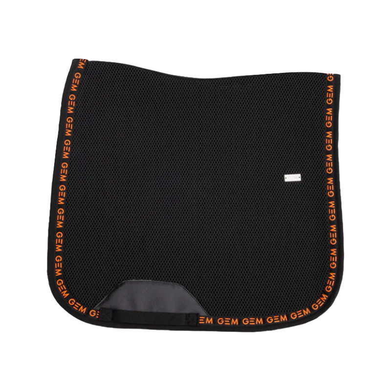 GEM - Tapis de dressage Mesh grip noir/ corail