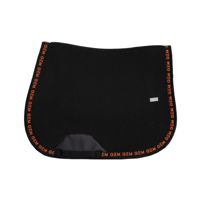 GEM - Tapis de selle Mesh grip noir/ corail