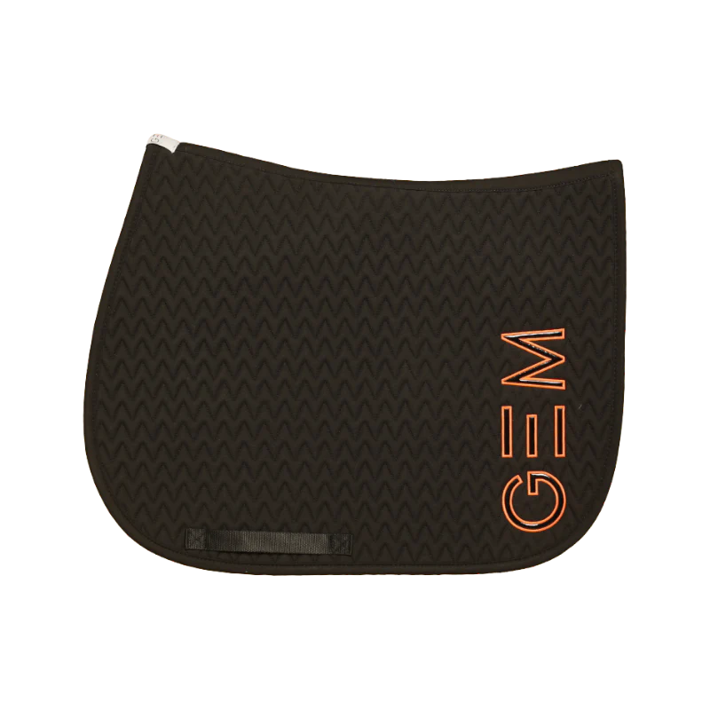 GEM - Tapis de selle Ten noir/ orange corail