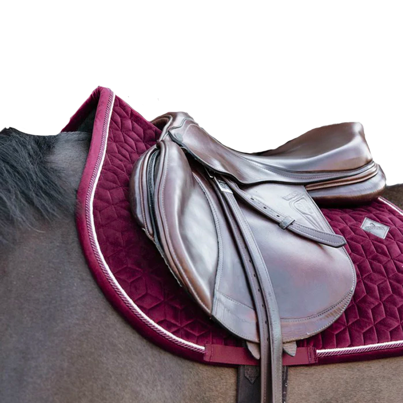 Kentucky Horsewear - Tapis de selle Velvet Jumping Bordeaux