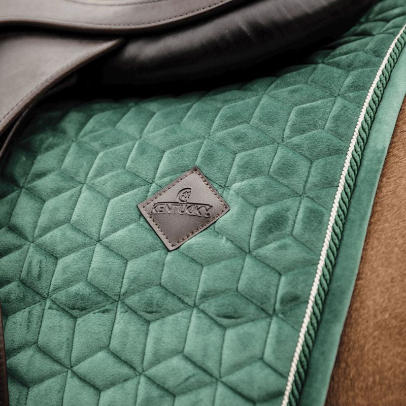 Kentucky Horsewear - Tapis de selle Velvet Jumping Vert Foncé