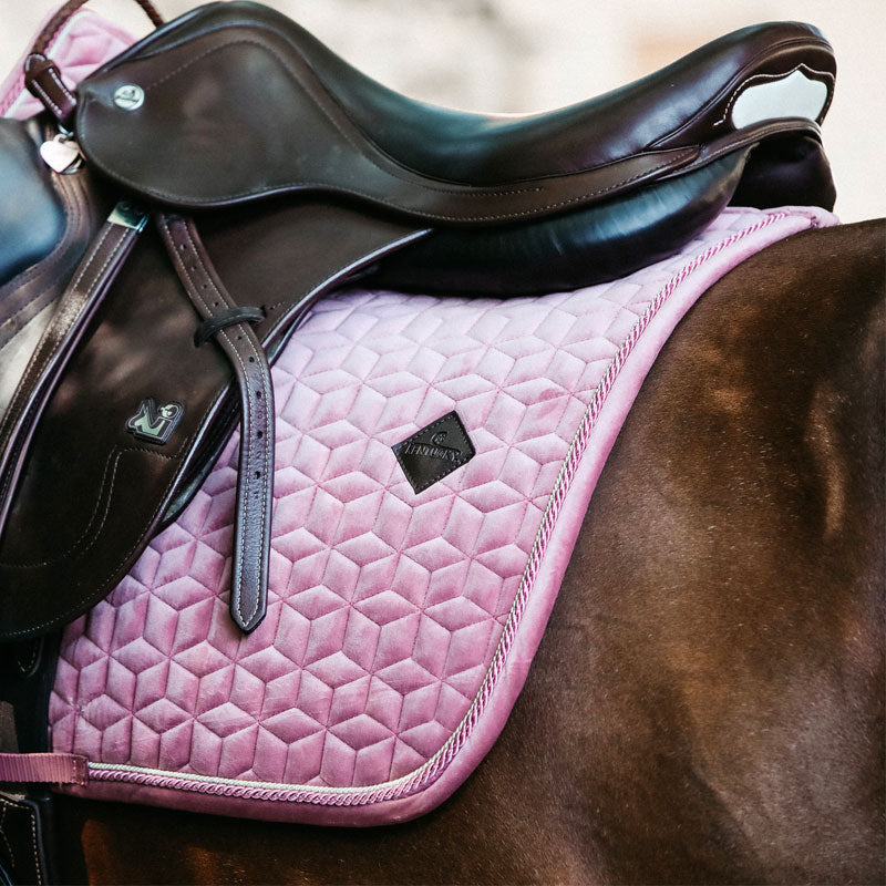 Kentucky Horsewear - Tapis de selle Velvet Jumping Vieux rose