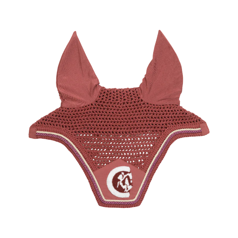 Kentucky Horsewear - Bonnet anti-mouches Wellington 3D Logo corde fuchsia