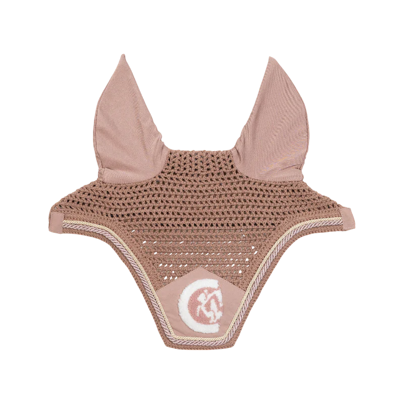 Kentucky Horsewear - Bonnet anti-mouches Wellington 3D Logo corde vieux rose