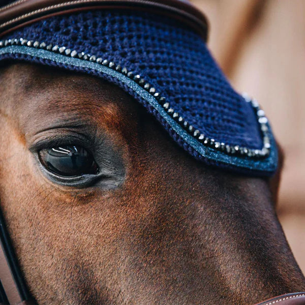Kentucky Horsewear - Bonnet anti-bruit Glitters marine