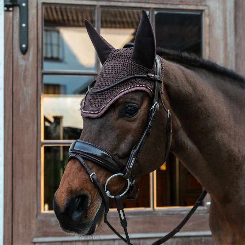 Kentucky Horsewear - Bonnet anti-bruit Glitters marron