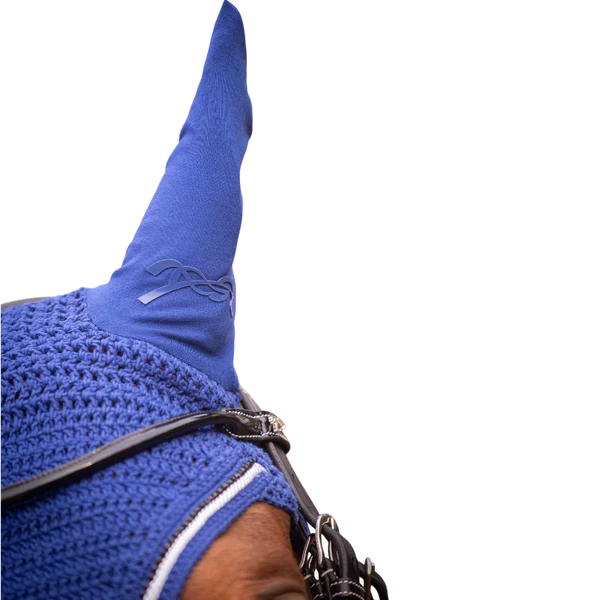 Pénélope - Bonnet pour chevaux Diamant bleu roi/blanc