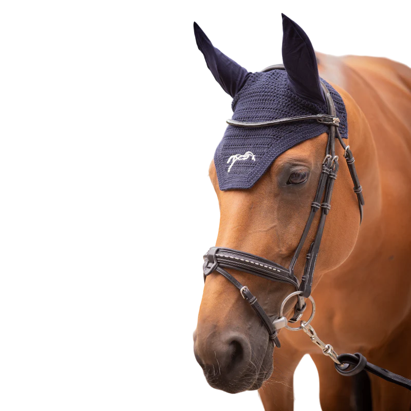 Pénélope - Bonnet pour chevaux coton marine
