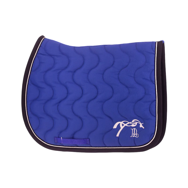 Pénélope - Tapis de selle Diamant bleu roi/ noir/ blanc