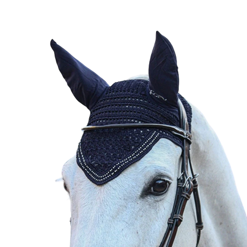 Pénélope - Bonnet pour chevaux New Strass marine