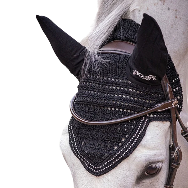 Pénélope - Bonnet pour chevaux New Strass noir