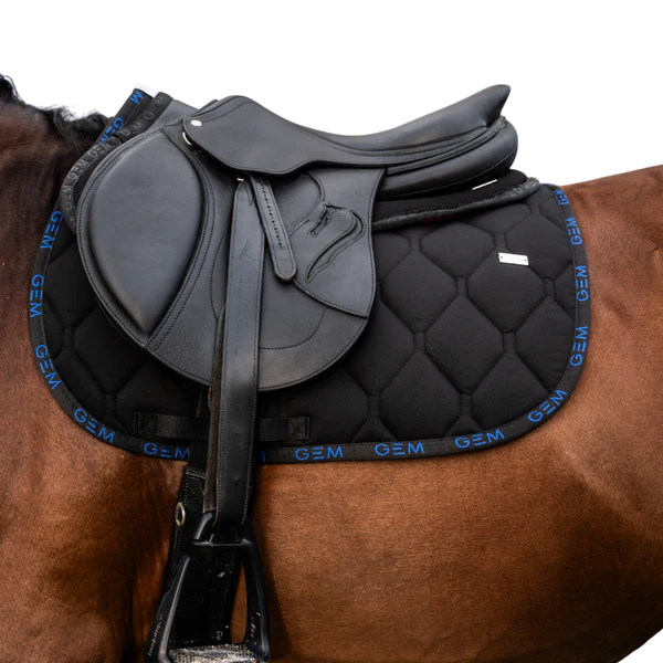 GEM - Tapis de selle Love noir/ bleu roi