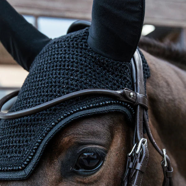 Kentucky Horsewear - Bonnet anti-bruit Glitters noir
