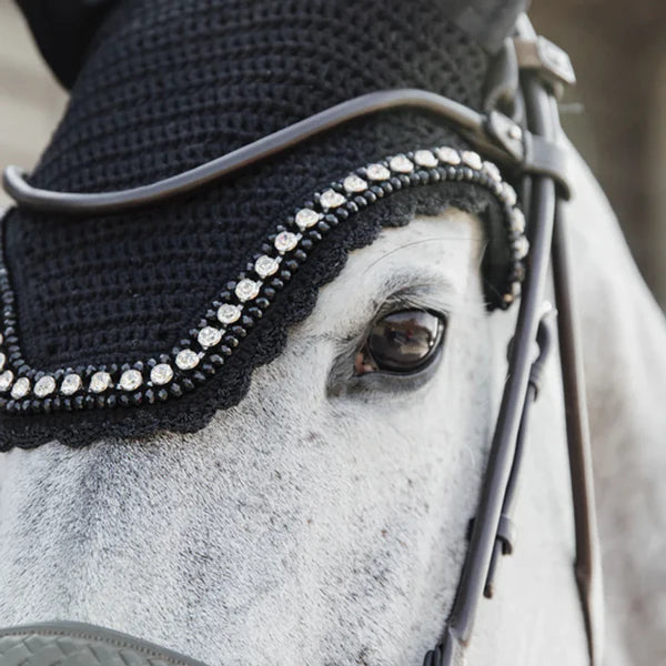 Kentucky Horsewear - Bonnet anti-mouche Wellington big stone & pearl noir
