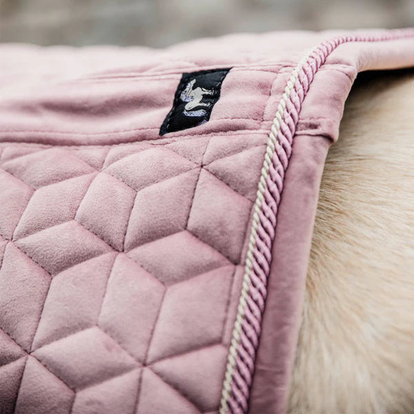Kentucky Horsewear - Tapis de selle Velvet Jumping Vieux rose pour minis