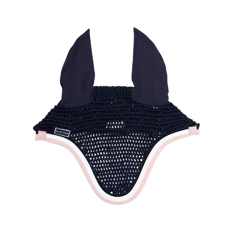 Harcour - Bonnet pour chevaux Feeby marine/ pivoine
