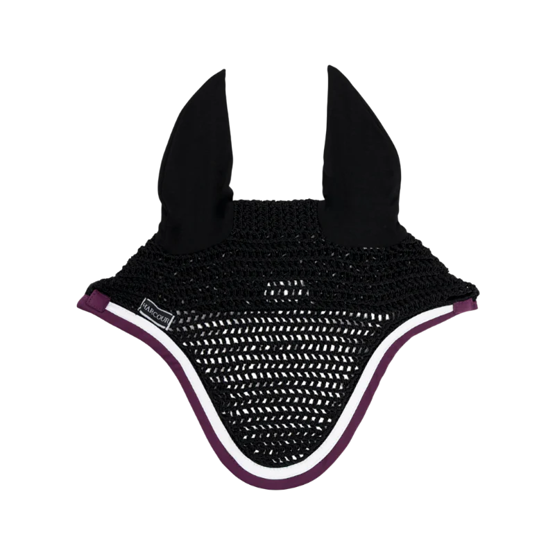 Harcour - Bonnet pour chevaux Feeby noir/ figue