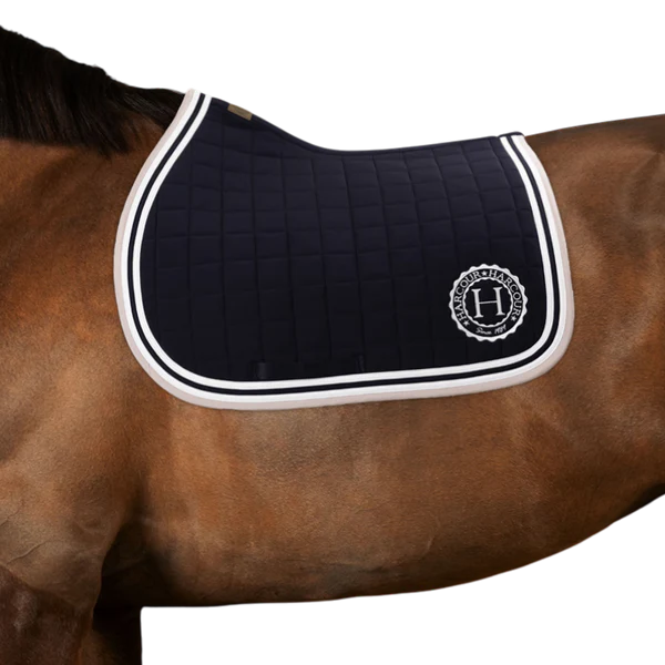 Harcour - Tapis de selle Soft marine/ pivoine