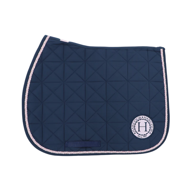 Harcour - Tapis de selle Suze marine/ rose