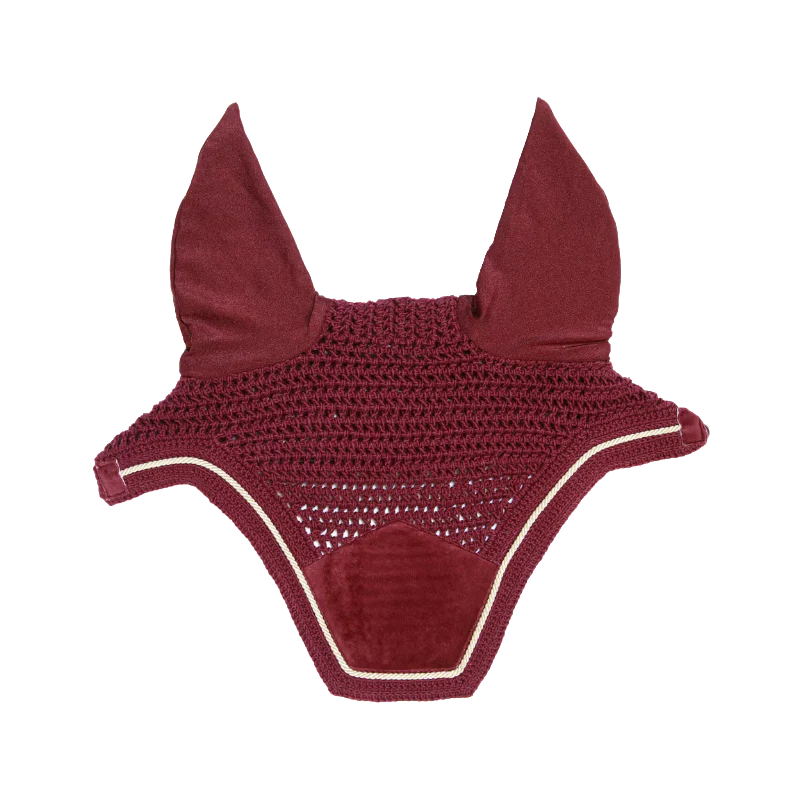 Kentucky Horsewear - Bonnet pour chevaux anti-bruits Wellington Velvet bordeaux