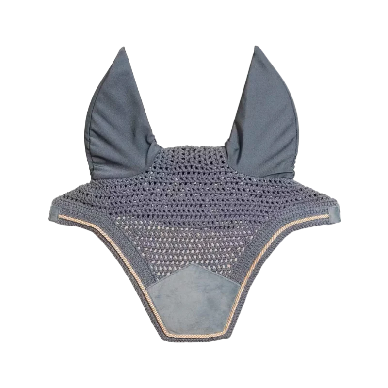 Kentucky Horsewear - Bonnet pour chevaux anti-bruits Wellington Velvet light blue