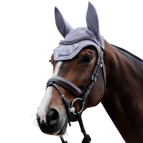 Kentucky Horsewear - Bonnet pour chevaux anti-bruits Wellington Velvet violet
