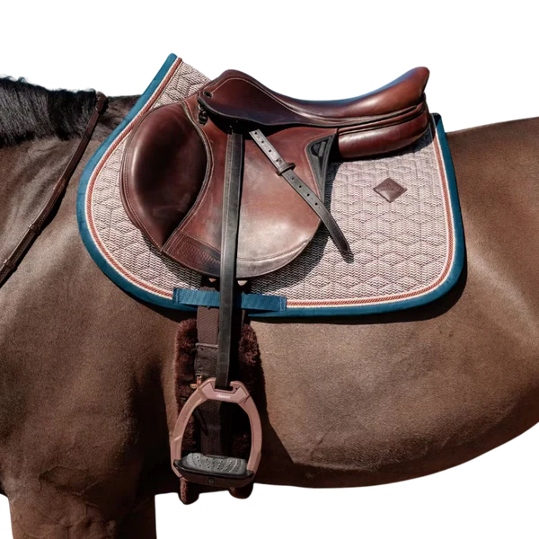 Kentucky Horsewear - Tapis de selle pied de poule bordeaux/ navy