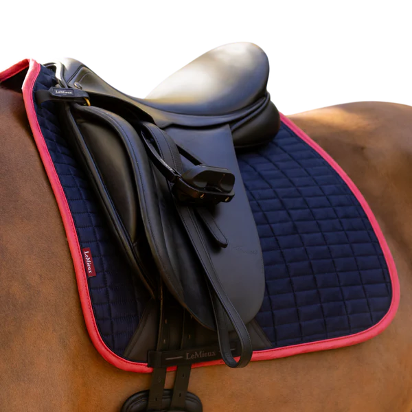 LeMieux - Tapis de dressage Square suédine marine/ cranberry