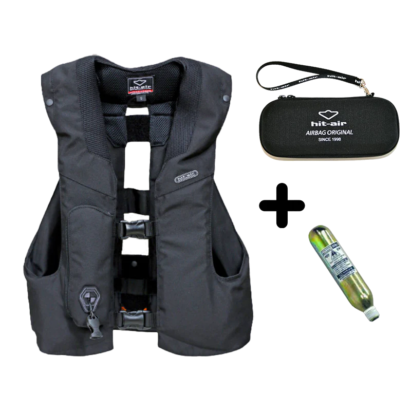 Hit Air - Pack Gilet airbag complet MLV3 noir + étui + cartouche